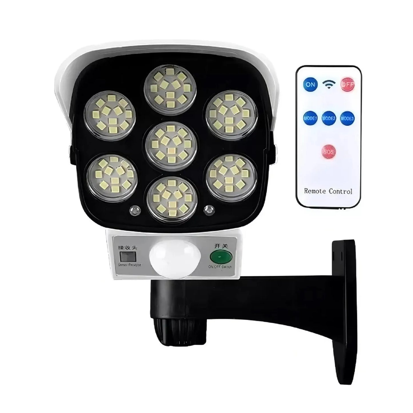 Foco Solar Simula Camara De Seguridad Sensor De Movimiento