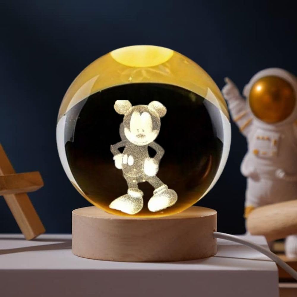 Desidiya 3D Micky Crystal Ball Night Light 2.4