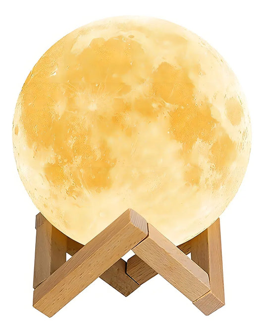 Humidificador Lampara Vaporizador Velador Luna Luz Led Aroma Color Blanco