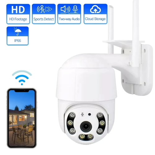 Cámara de Seguridad WiFi 1080P Visión Nocturna Rotación 360° IP66