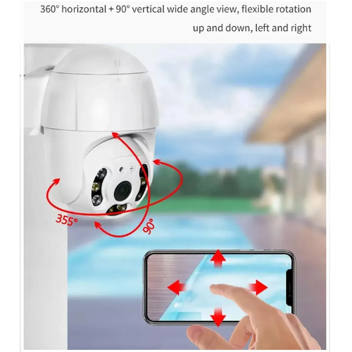Cámara de Seguridad WiFi 1080P Visión Nocturna Rotación 360° IP66
