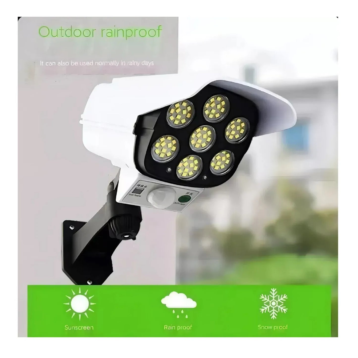 Foco Solar Simula Camara De Seguridad Sensor De Movimiento