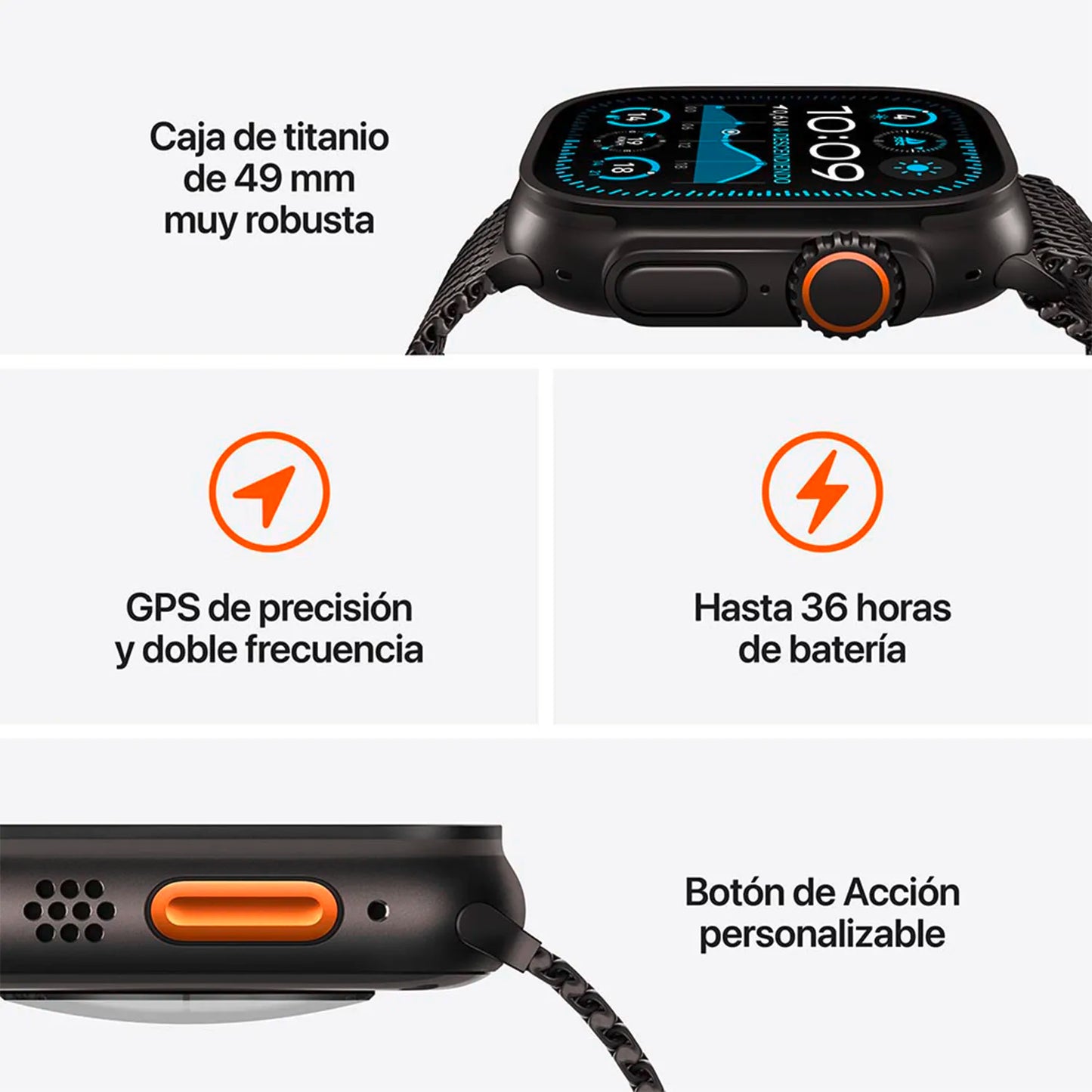 Apple Watch Ultra 2 (Gps + Cellular) - Titanio 49 Mm - Correa Ocean