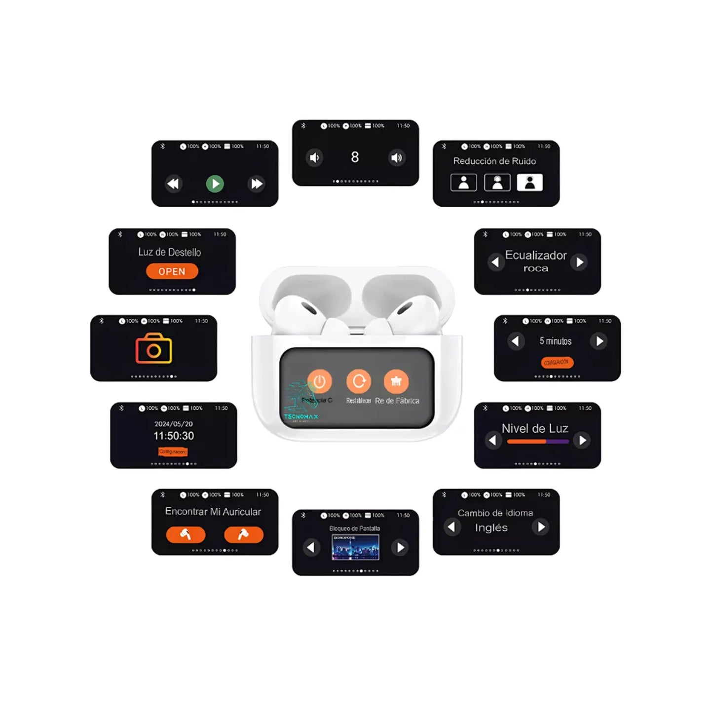 Audifonos 2da Gen Premium Pantalla Táctil Compatibles iOSAndroid